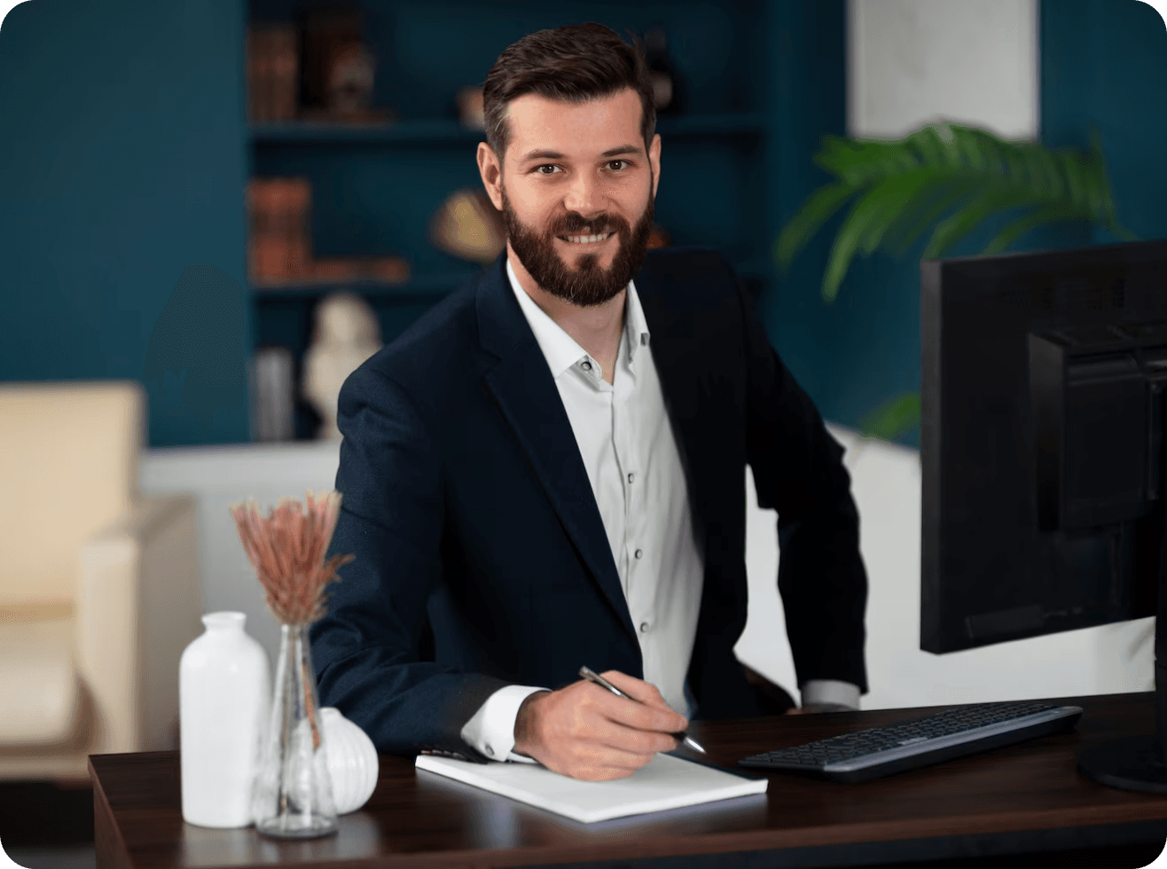 Professional businessman at desk